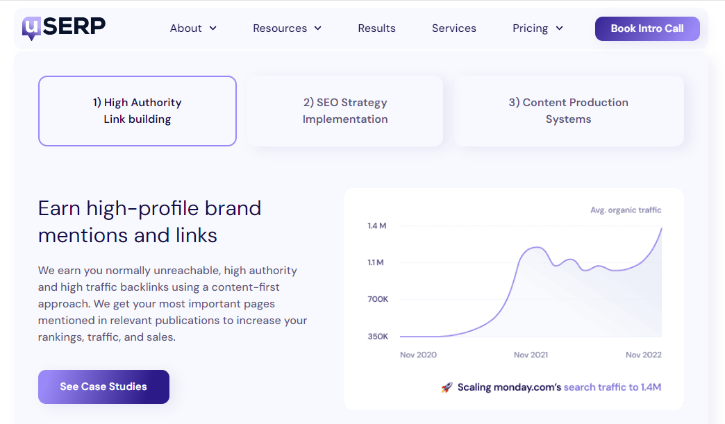 uSERP's link building services.