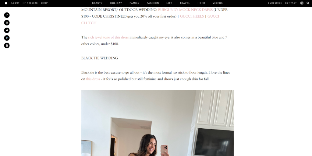 fashion blogger example