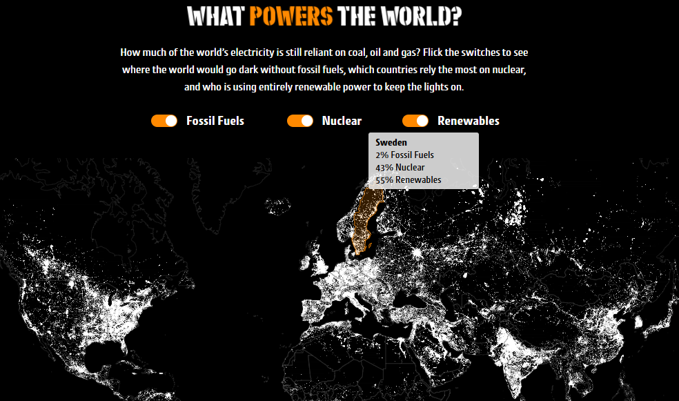 "What Powers the World" interactive map