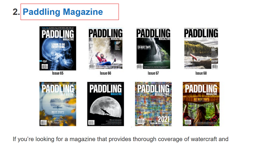 blog post featuring Paddling Magazine covers