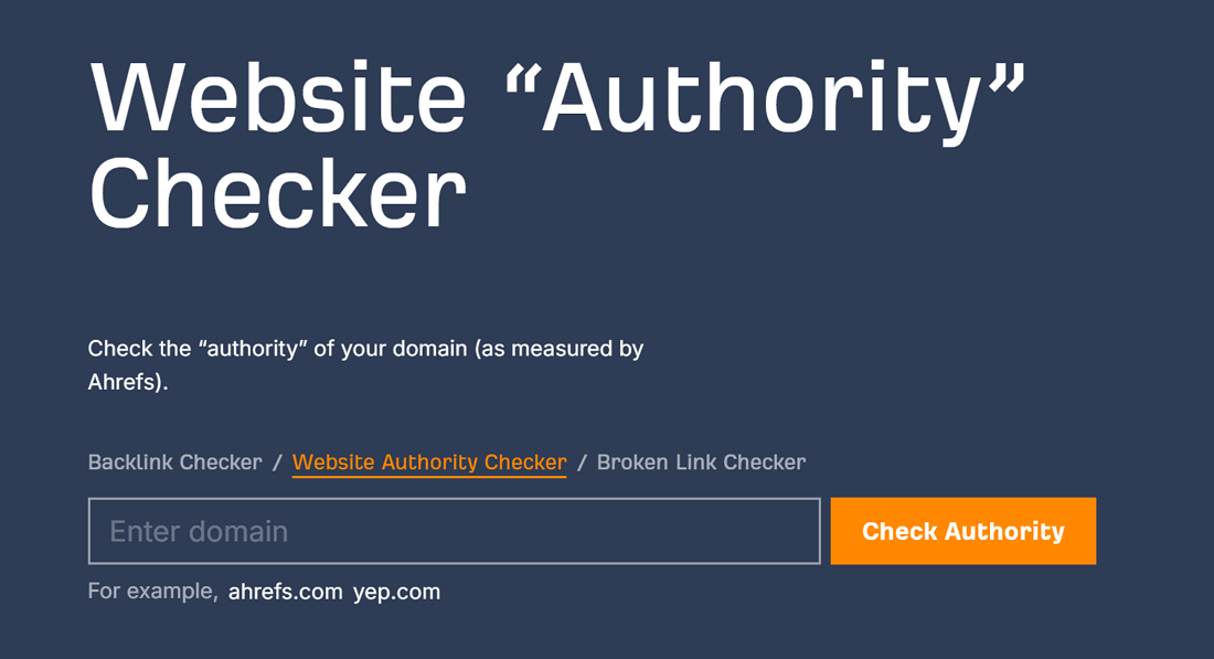 Ahrefs Domain Rating Checker tool