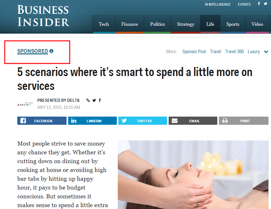 sponsored content