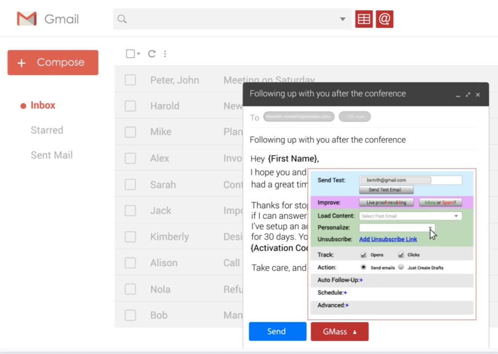 GMass tool
