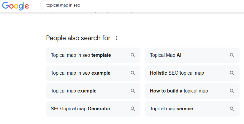 related search section