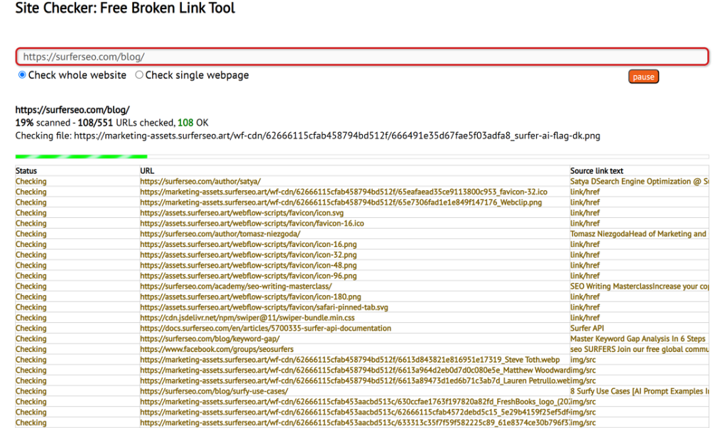 broken link checker