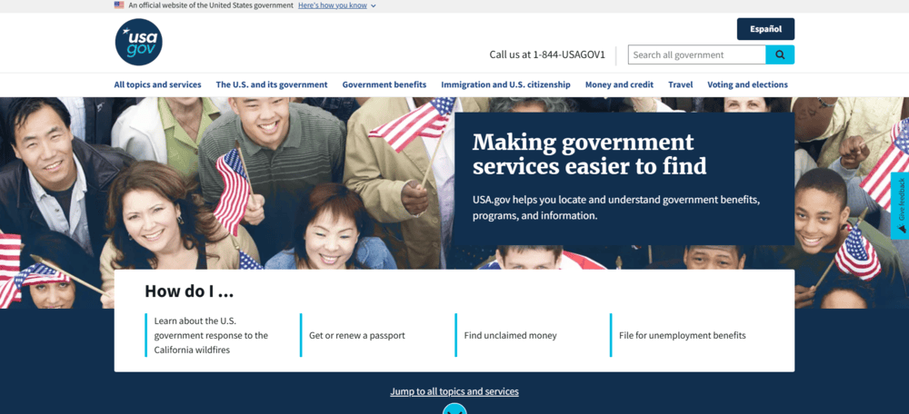 Federal government website