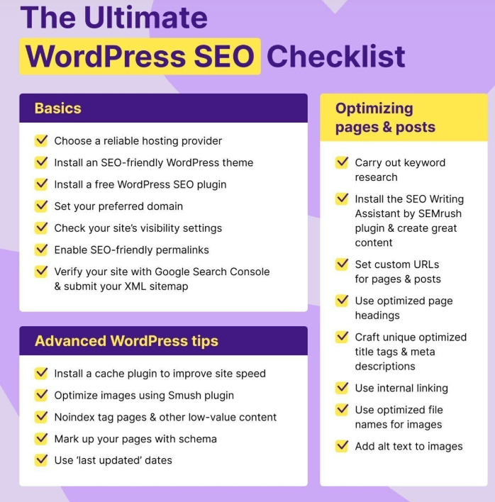 The Ultimate WordPress SEO Checklist by Semrush