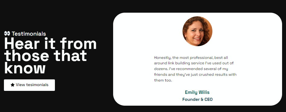 GrowthOG customers' testimonials about their services. 