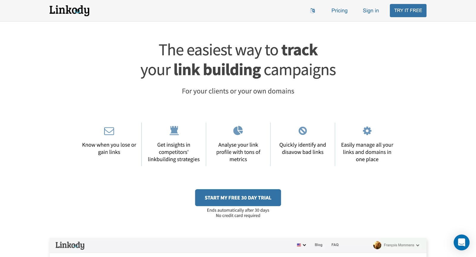 linkody homepage