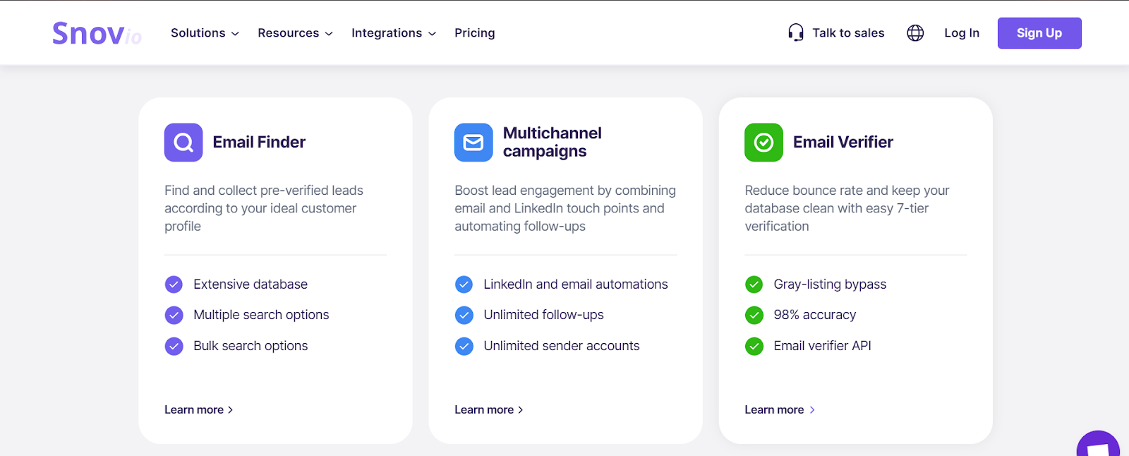 Snov's email finder tool