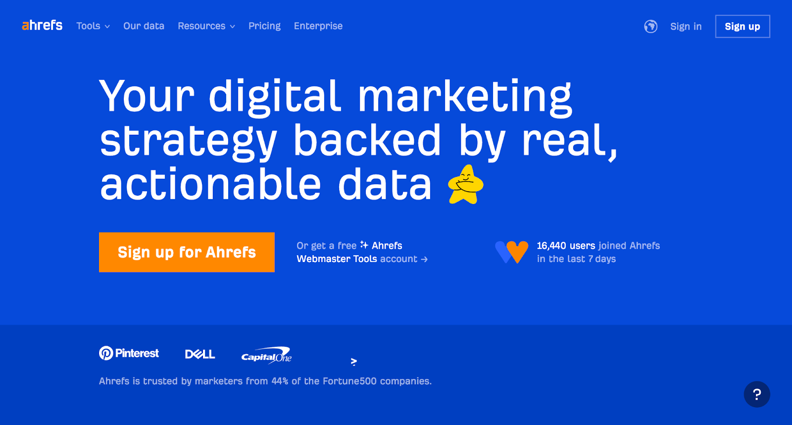 ahrefs homepage