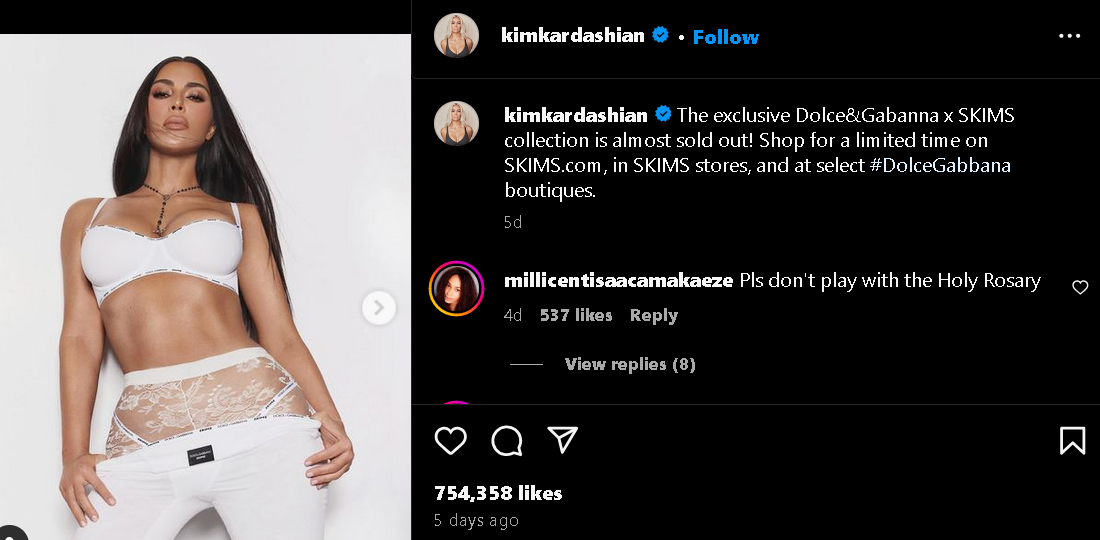 Influencer marketing from Dolce&Gabanna