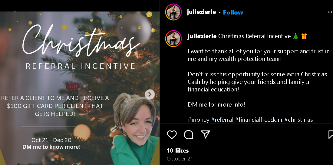 Referral traffic effort on Instagram