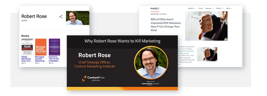 Robert Rose offers thought leadership to companies.