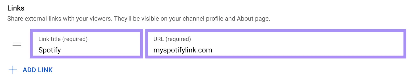 Adding in card links