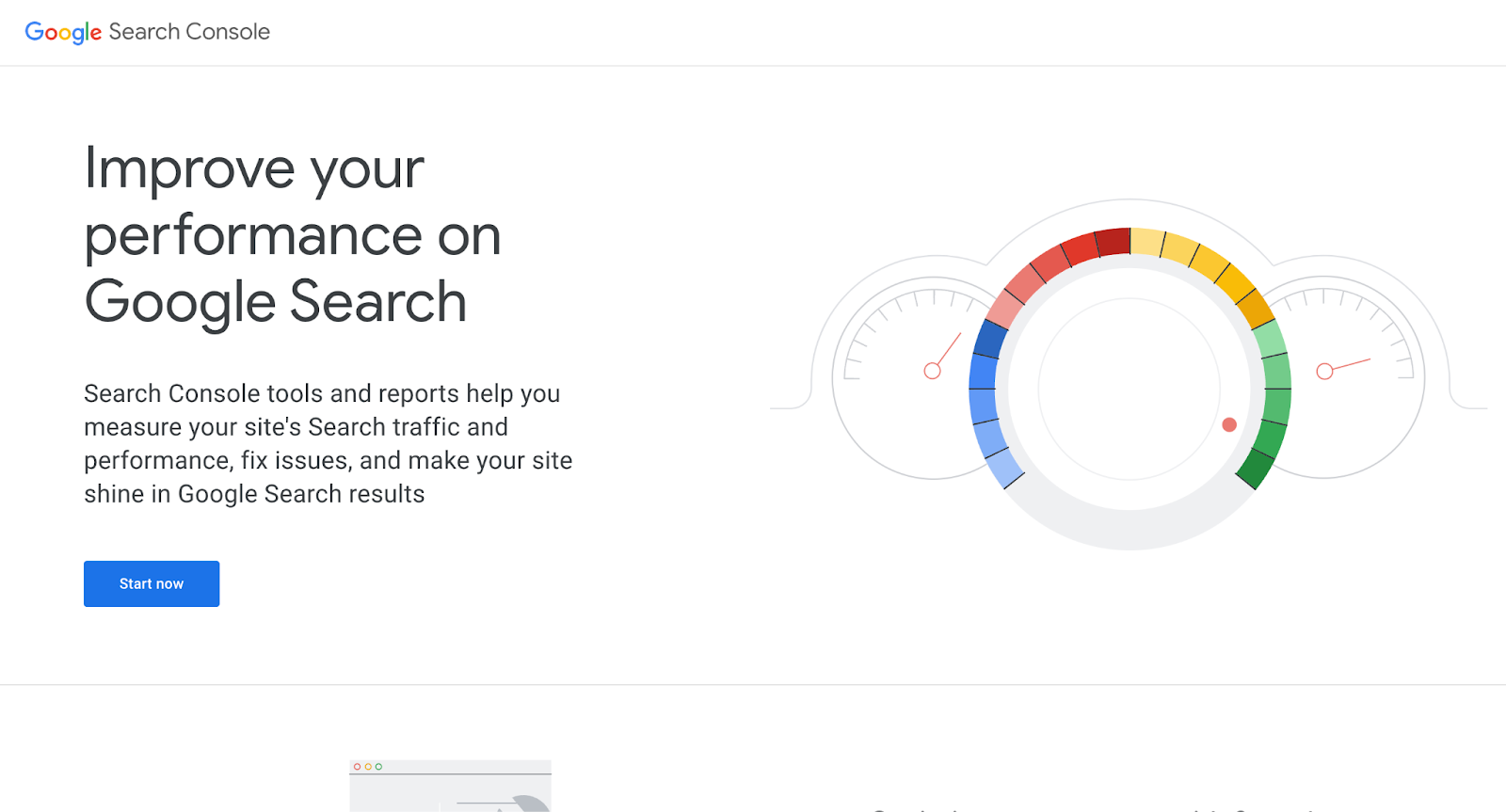 Google search console homepage