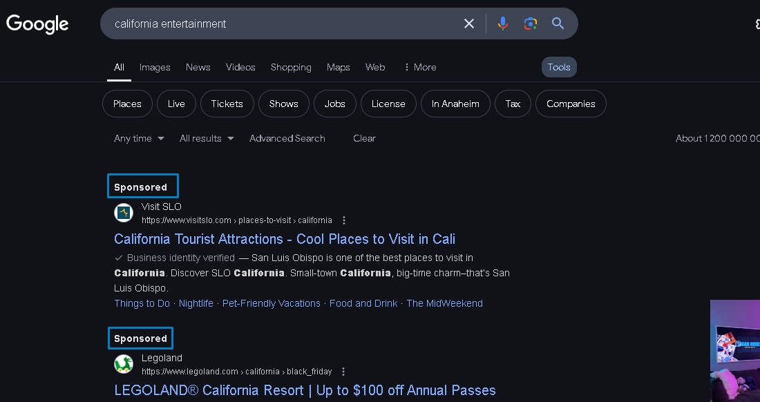 Paid/sponsored content on Google