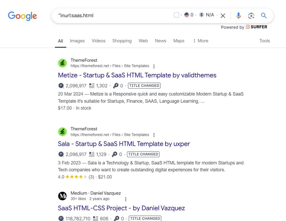 Google's advanced search strings
