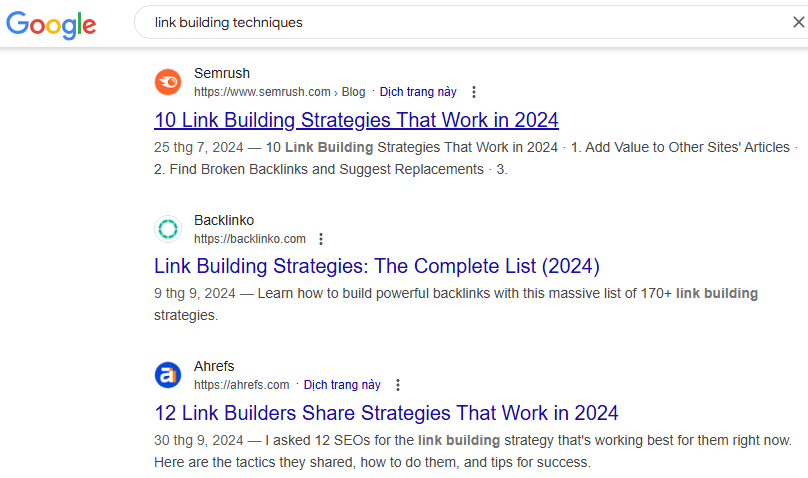Top sites having topical authority on "link-building techniques"