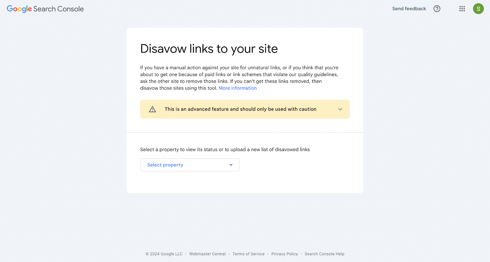 Google disawow tool